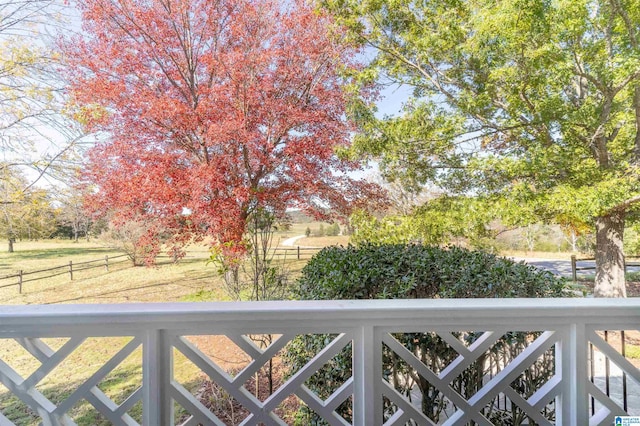 exterior space with a rural view