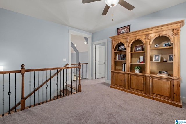 hallway with light carpet