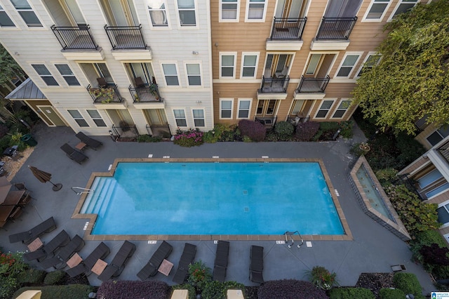 view of pool with a patio area