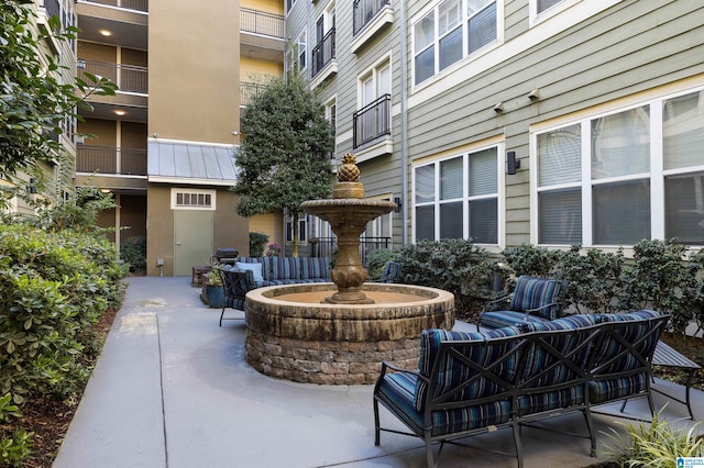 view of patio / terrace featuring a balcony