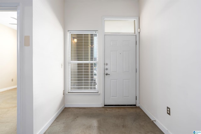 entrance foyer with concrete floors