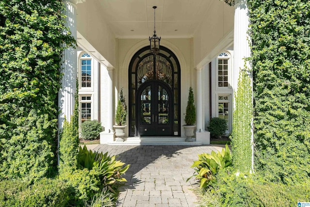 entrance to property with french doors