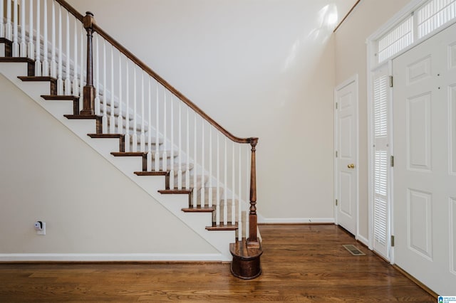 entryway featuring dark hardwood / wood-style flooring