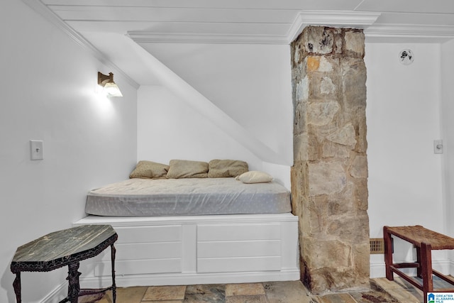 bedroom featuring ornamental molding