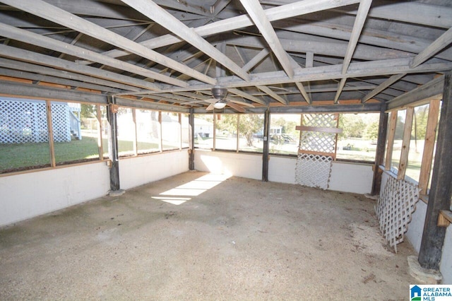view of unfurnished sunroom