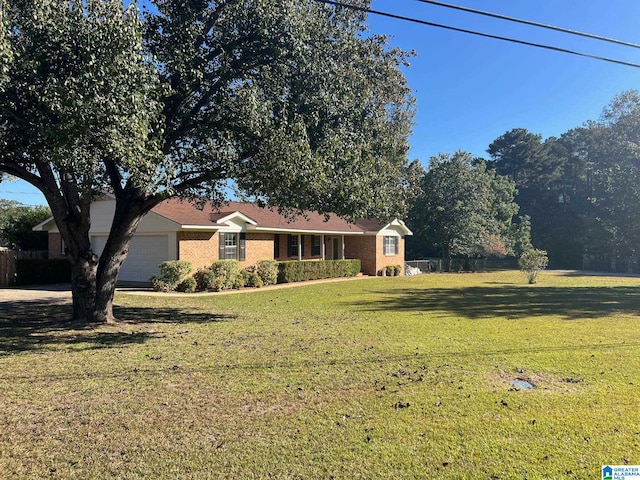 view of yard featuring a garage