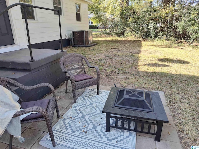 view of patio featuring central air condition unit