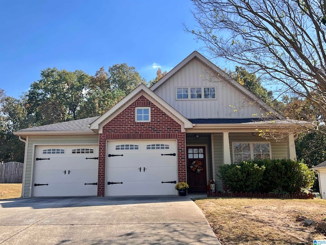 view of front of property featuring a garage