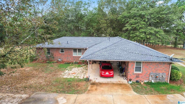 view of front of house with a carport