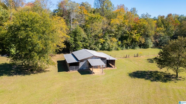 drone / aerial view featuring a rural view