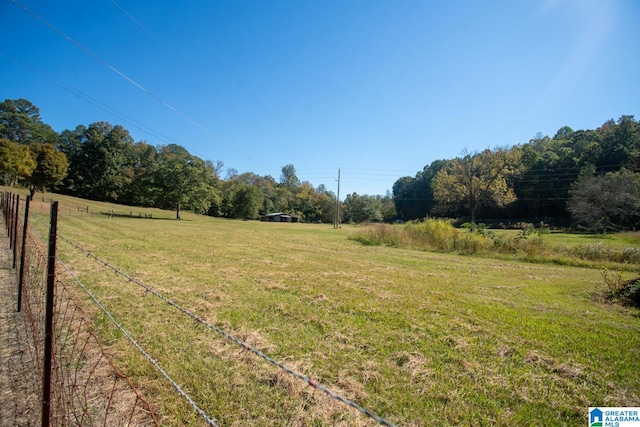 view of yard with a rural view