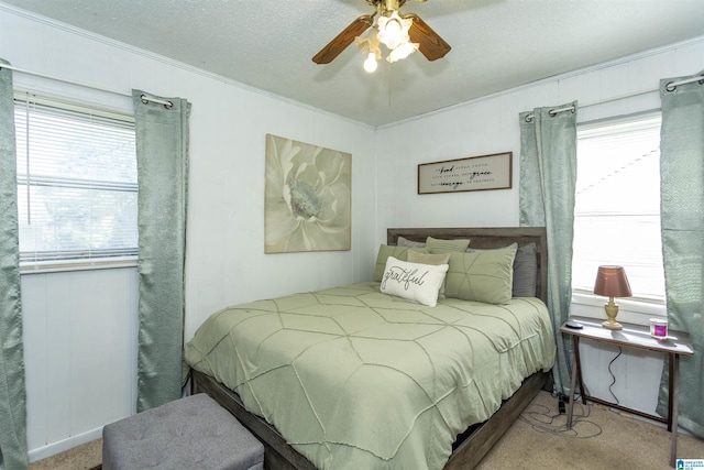 405 Depot St, Columbiana, AL 35051 - bedroom featuring crown molding, carpet flooring, and a ceiling fan