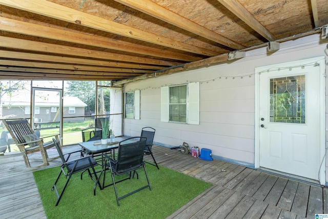 405 Depot St, Columbiana, AL 35051 - wooden terrace with outdoor dining space