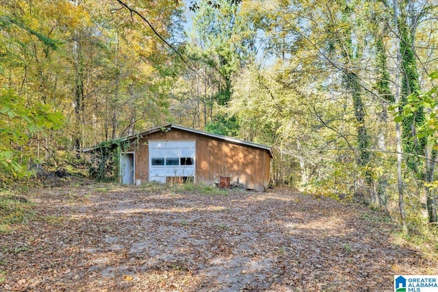 view of garage