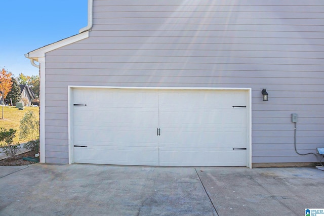 view of garage