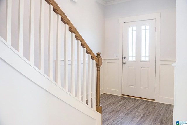 entrance foyer featuring hardwood / wood-style floors