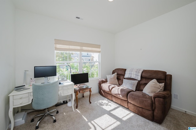 view of carpeted office