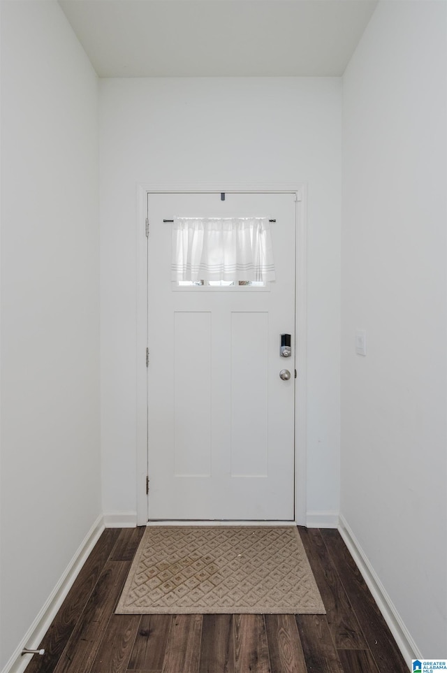 doorway to outside featuring dark hardwood / wood-style flooring