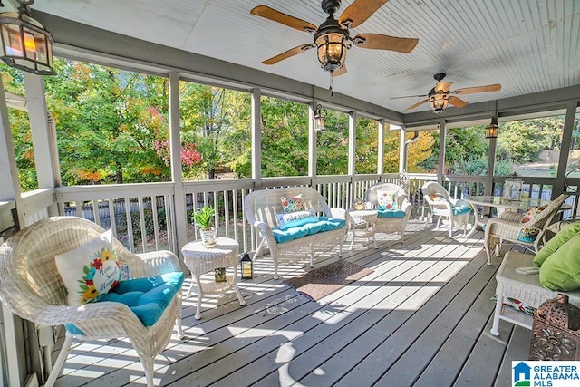 view of sunroom