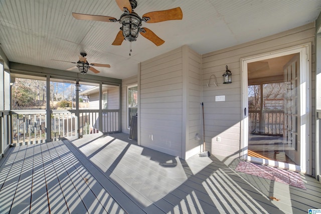 deck featuring ceiling fan