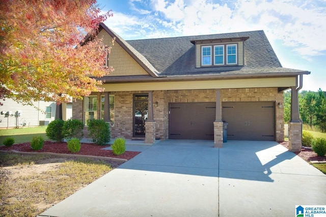 craftsman inspired home with a garage