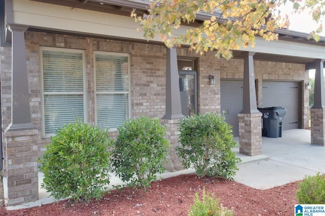 property entrance featuring a garage