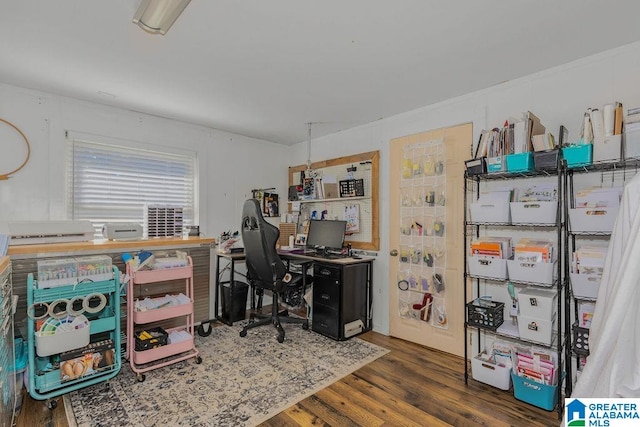 office featuring dark hardwood / wood-style floors