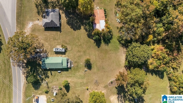 drone / aerial view with a rural view