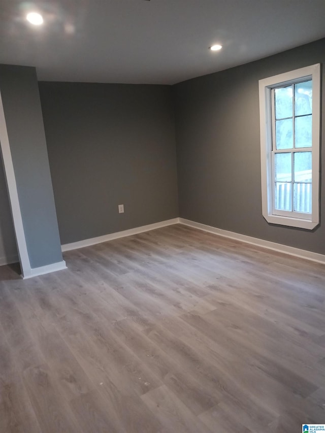 empty room featuring light hardwood / wood-style floors