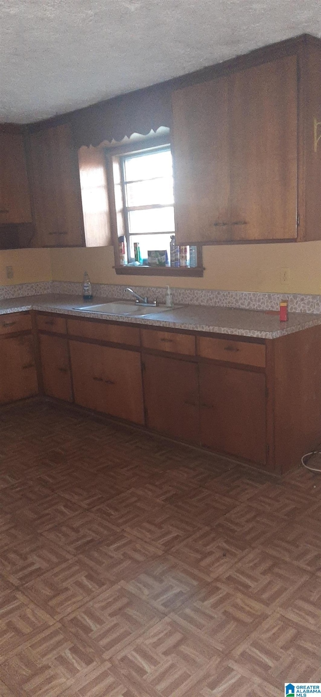 kitchen featuring light countertops and a sink