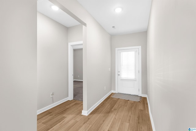 entryway featuring light wood-type flooring