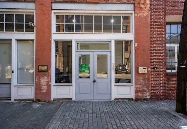 property entrance with french doors