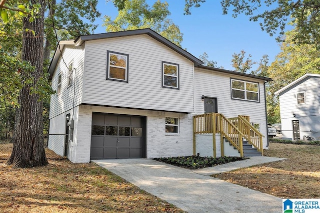 view of front facade with a garage