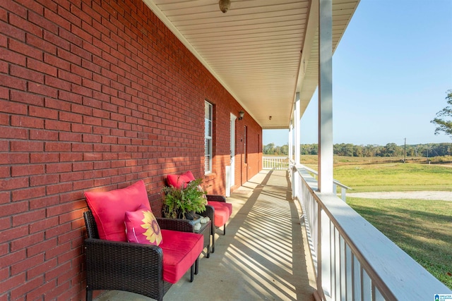 view of patio / terrace featuring a rural view