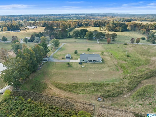 drone / aerial view with a rural view