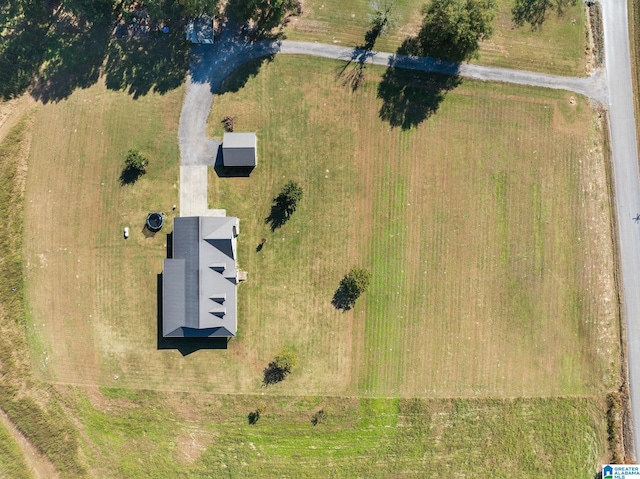 aerial view featuring a rural view