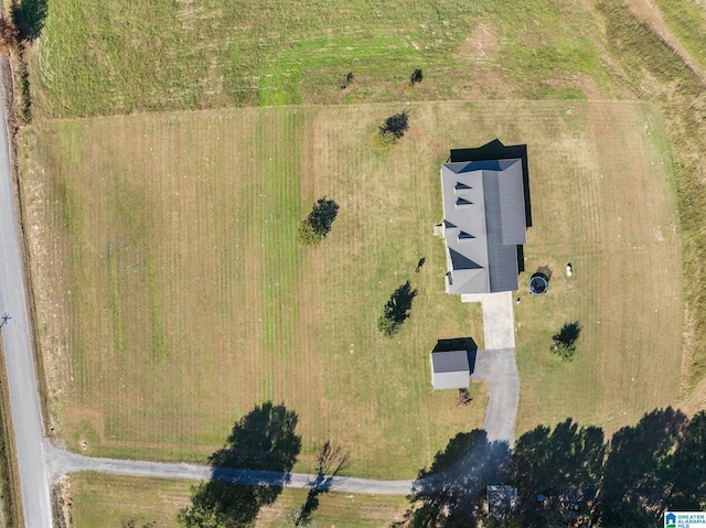 drone / aerial view featuring a rural view