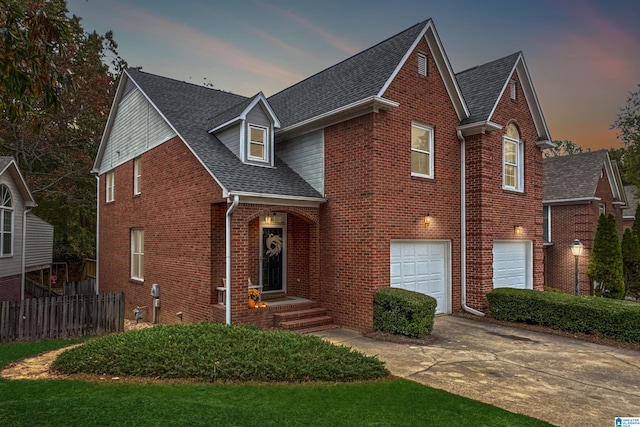 view of front of house featuring a garage