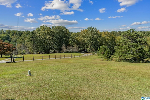 surrounding community with a lawn and a rural view