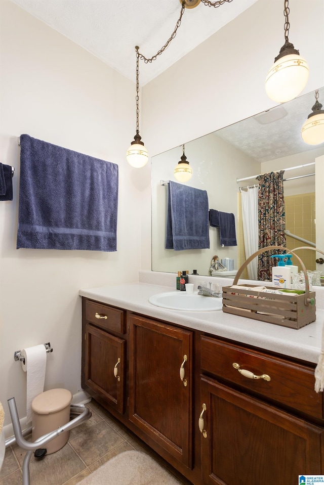 bathroom featuring vanity and tile patterned floors