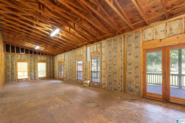 misc room with high vaulted ceiling and a wealth of natural light