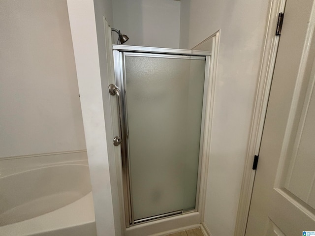 bathroom with plus walk in shower