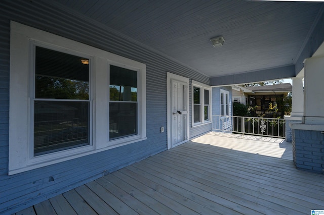 wooden deck with covered porch