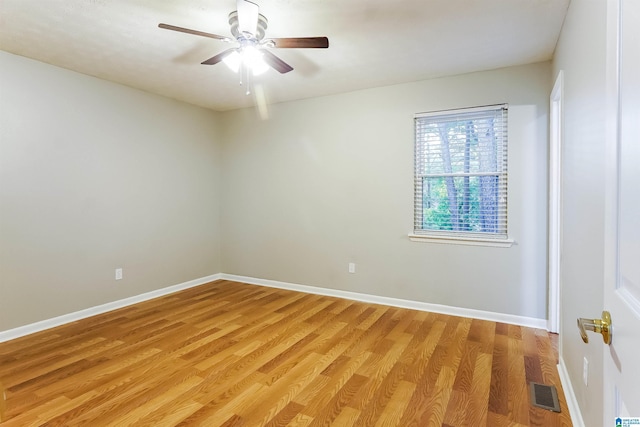 5268 Goldmar Dr, Irondale, AL 35210 - empty room featuring ceiling fan, light wood-type flooring, and baseboards