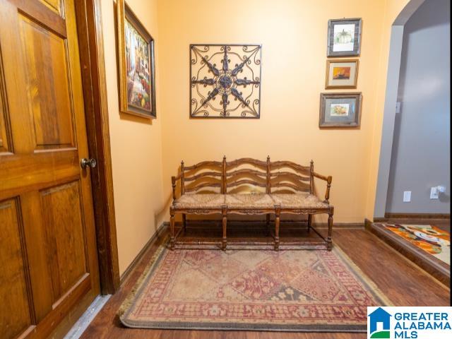 living area featuring hardwood / wood-style flooring