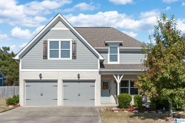 view of front of property featuring a garage