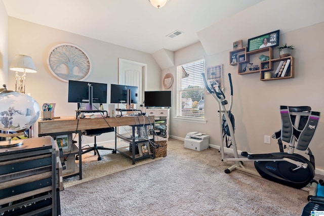 office area with carpet floors