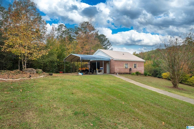 exterior space with a carport