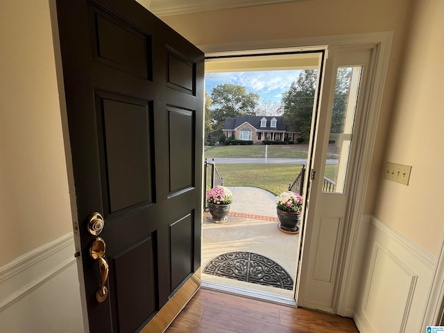 entryway with light wood-type flooring