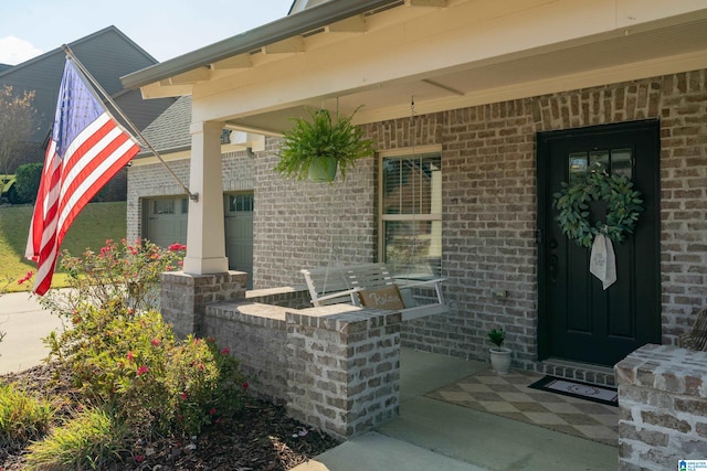 entrance to property with a garage